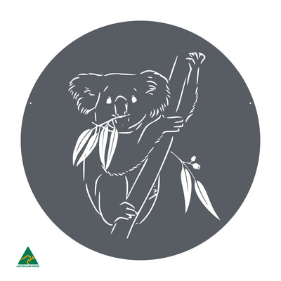 Koala Round Metal Wall Art | Ironstone Matt