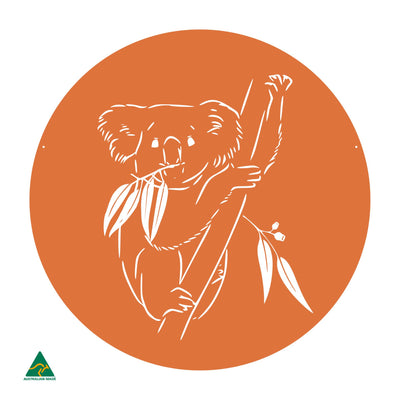 Koala Round Metal Wall Art | Orange X15 Gloss