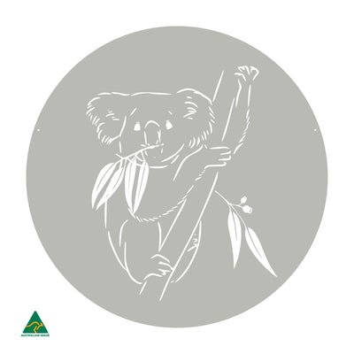 Koala Round Metal Wall Art | Shale Grey Matt