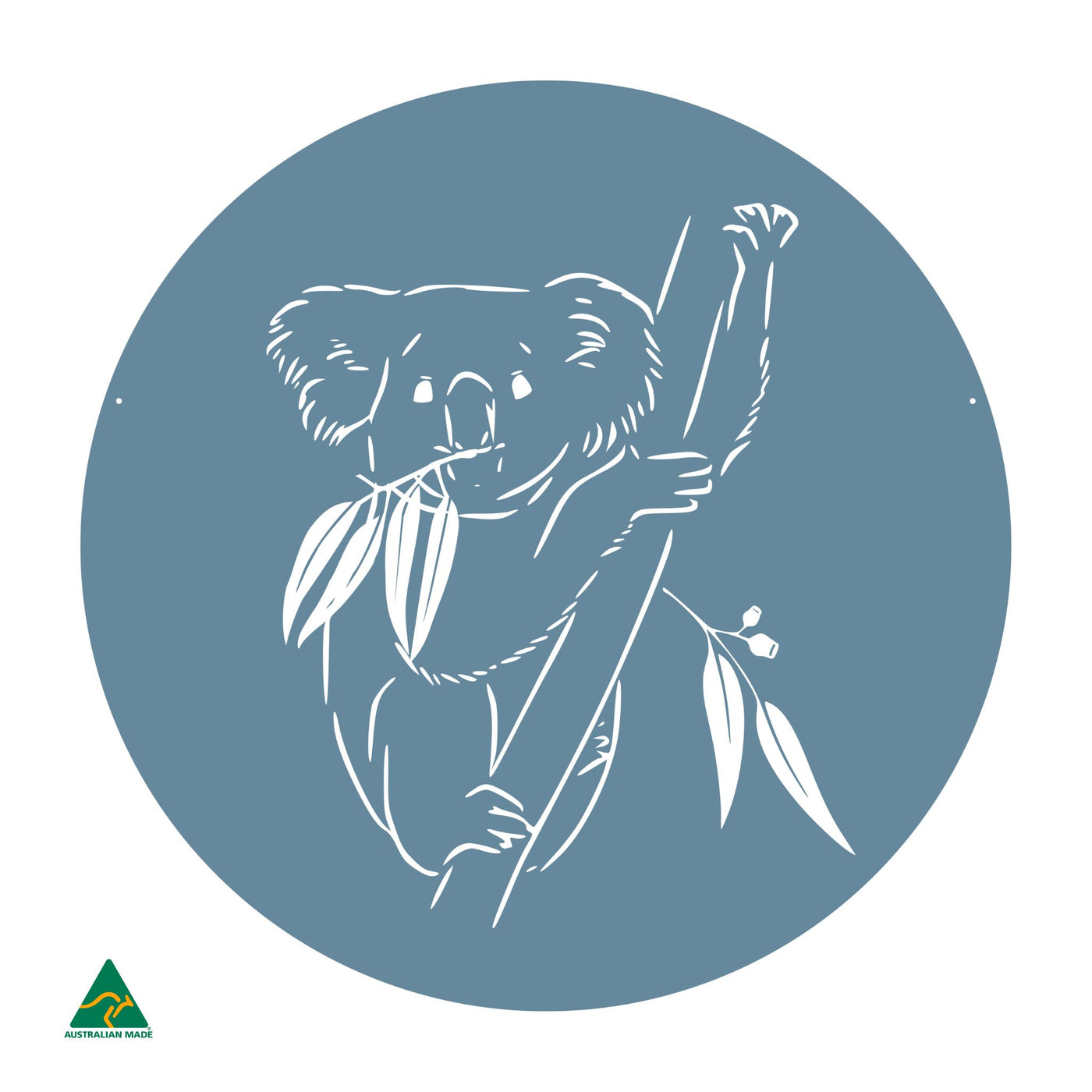 Koala Round Metal Wall Art | Wedgewood Satin