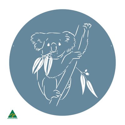 Koala Round Metal Wall Art | Wedgewood Satin