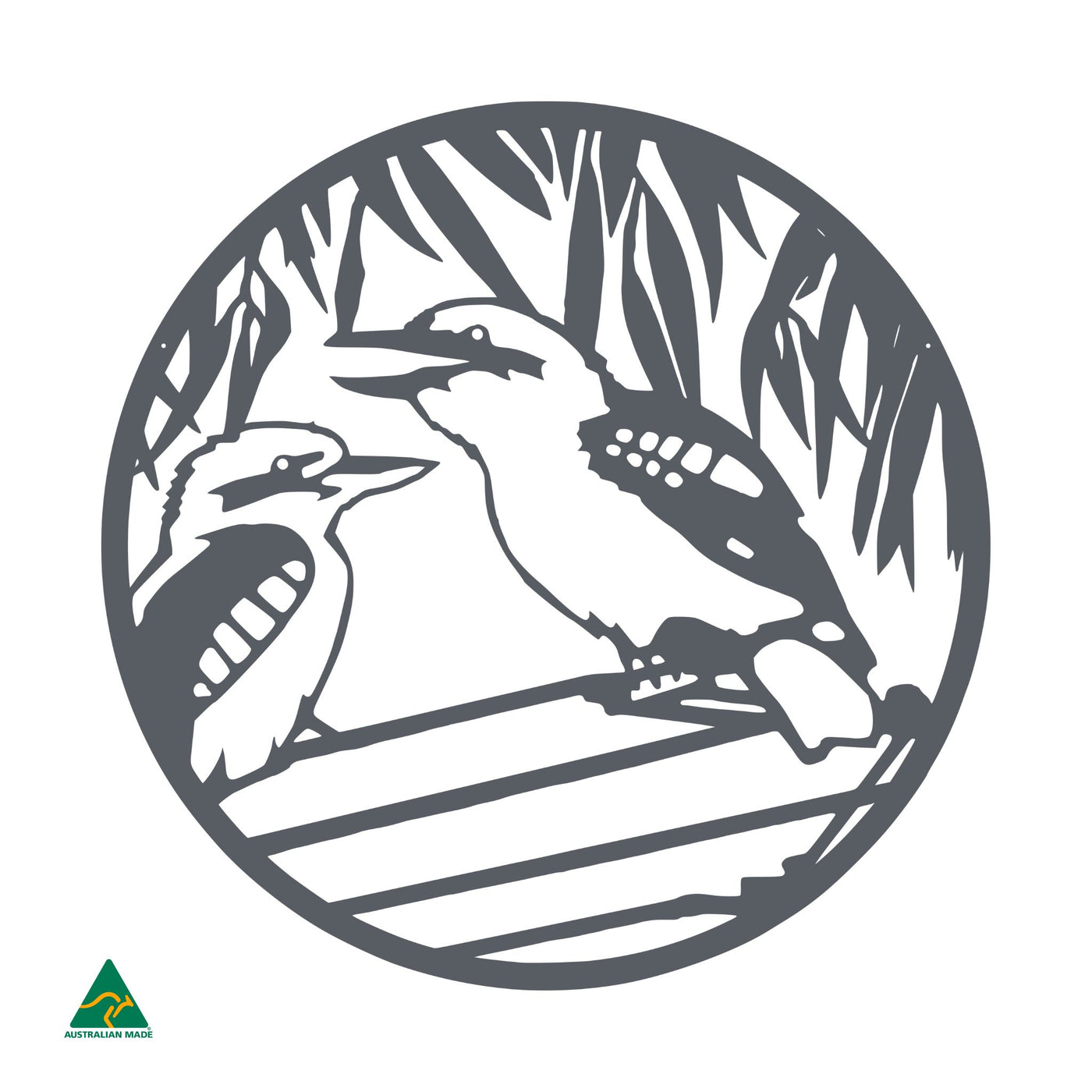 Kookaburra Round Metal Wall Art | Ironstone Matt