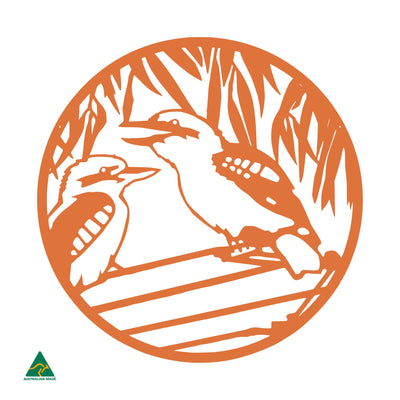 Kookaburra Round Metal Wall Art | Orange X15 Gloss