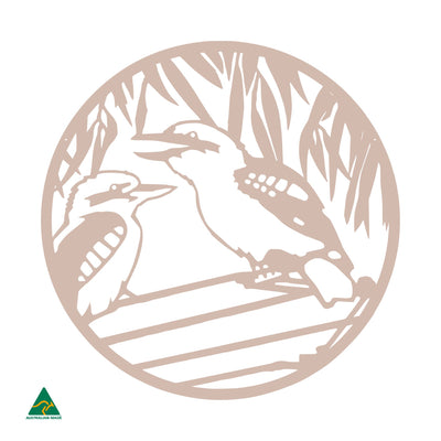 Kookaburra Round Metal Wall Art | Pink Sand Matt