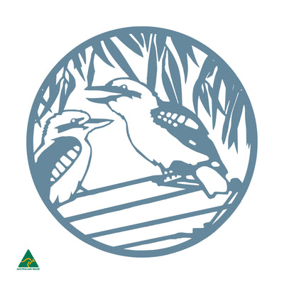 Kookaburra Round Metal Wall Art | Wedgewood Satin