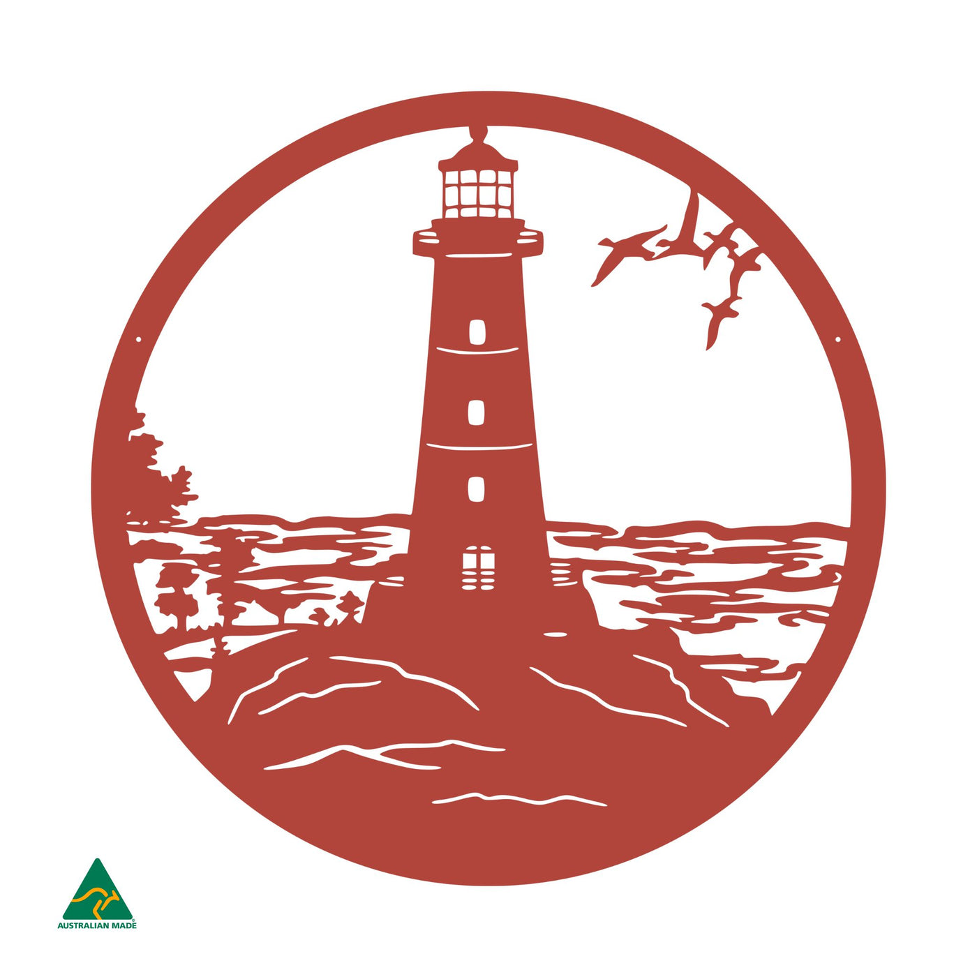 Lighthouse Point Metal Wall Art | Signal Red Gloss