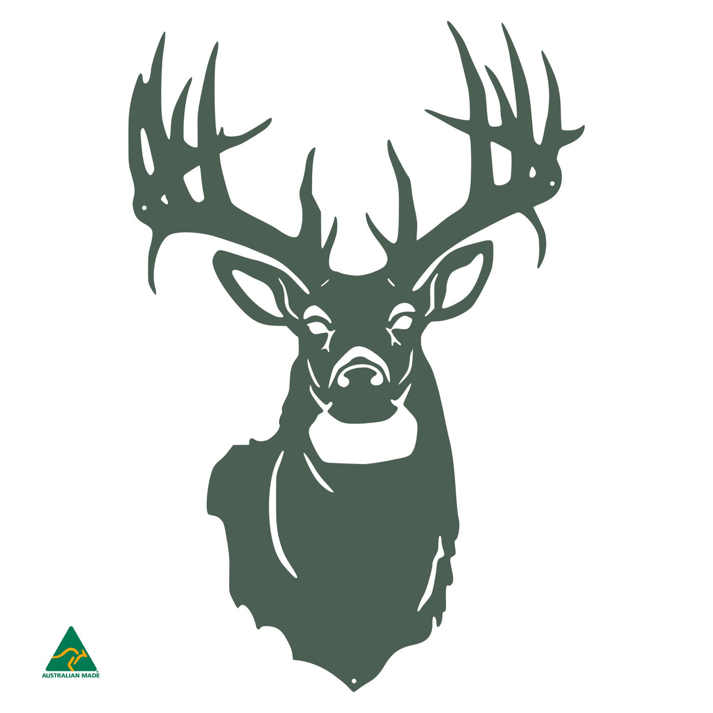 Majestic Deer Metal Wall Art | Cottage Green Satin