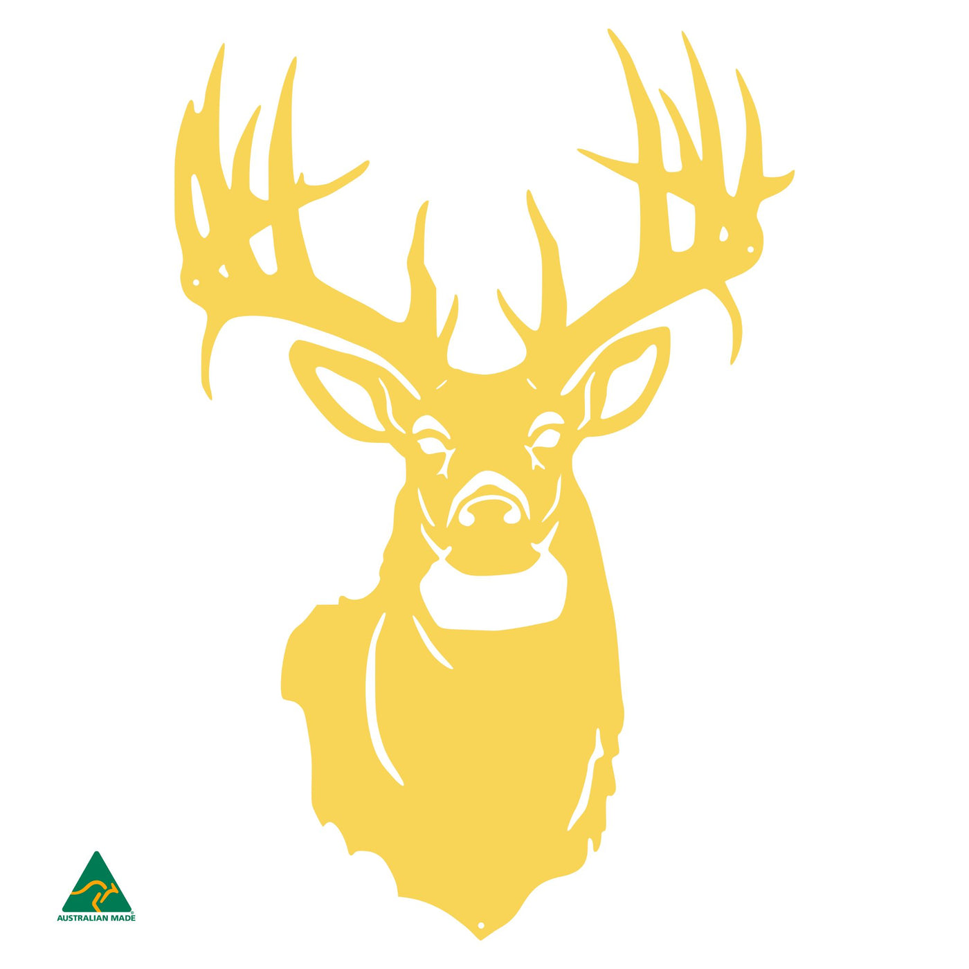 Majestic Deer Metal Wall Art | Lemon Yellow Gloss