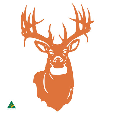 Majestic Deer Metal Wall Art | Orange X15 Gloss