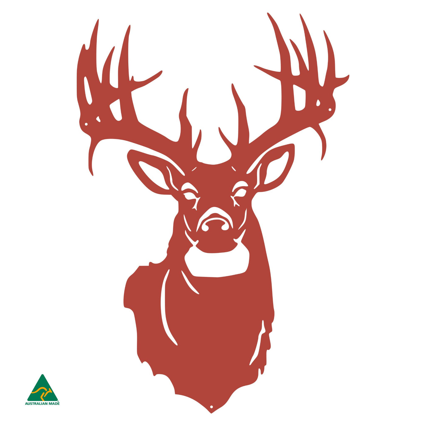 Majestic Deer Metal Wall Art | Signal Red Gloss