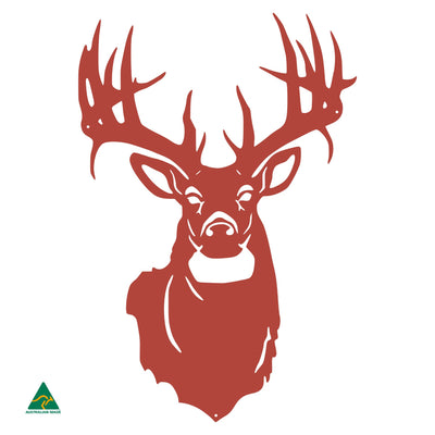 Majestic Deer Metal Wall Art | Signal Red Gloss