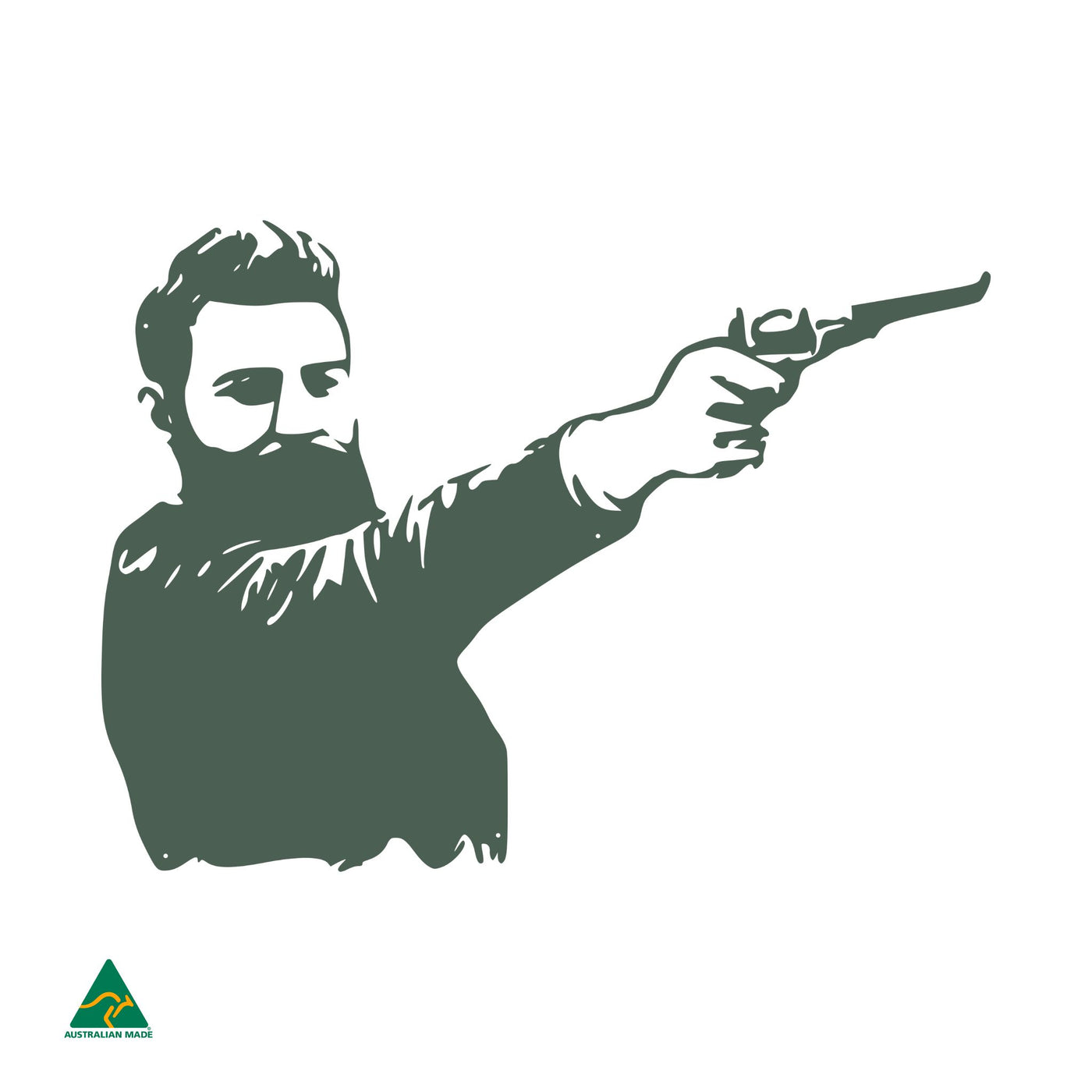 Ned Kelly Shooting Metal Wall Art | Cottage Green Satin