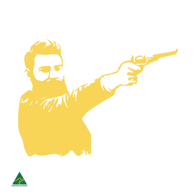 Ned Kelly Shooting Metal Wall Art | Lemon Yellow Gloss