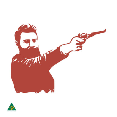 Ned Kelly Shooting Metal Wall Art | Signal Red Gloss