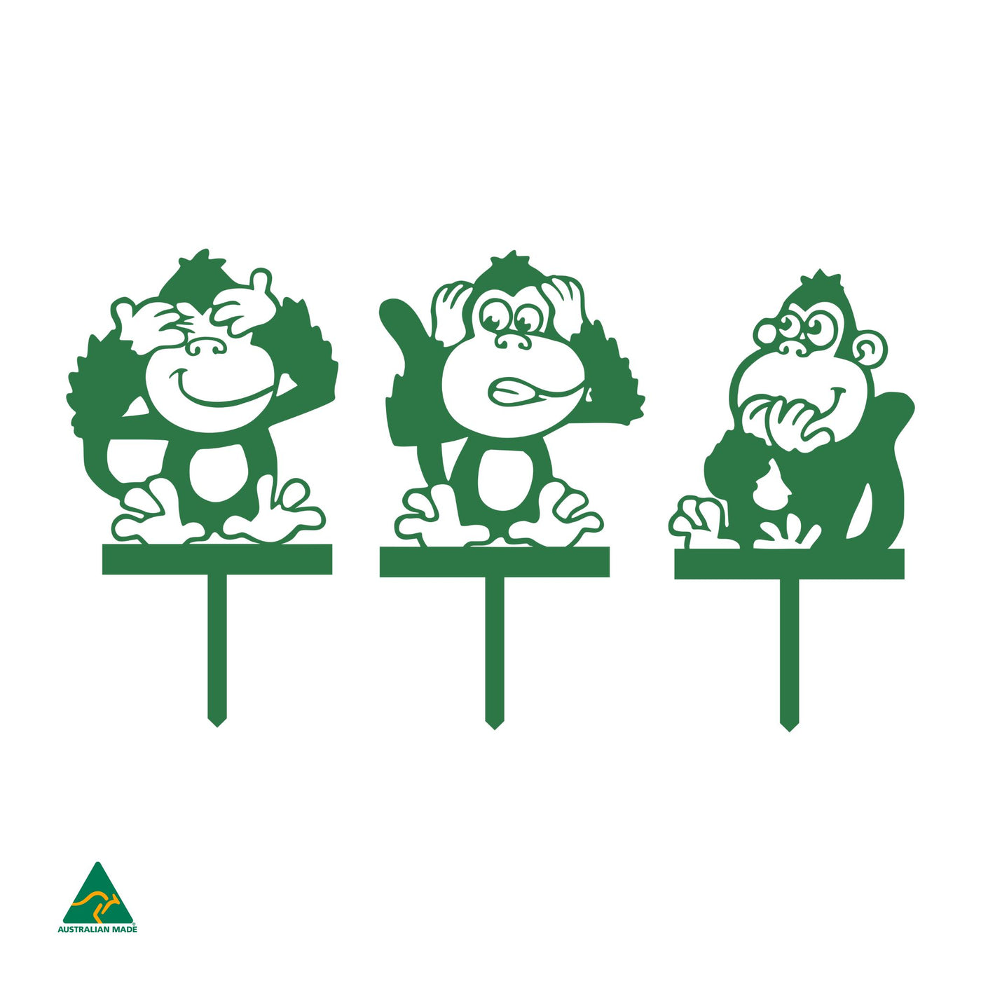 No Evil Monkey Garden Stake Garden Decor | Mistletoe Gloss