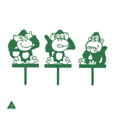 No Evil Monkey Garden Stake Garden Decor | Mistletoe Gloss