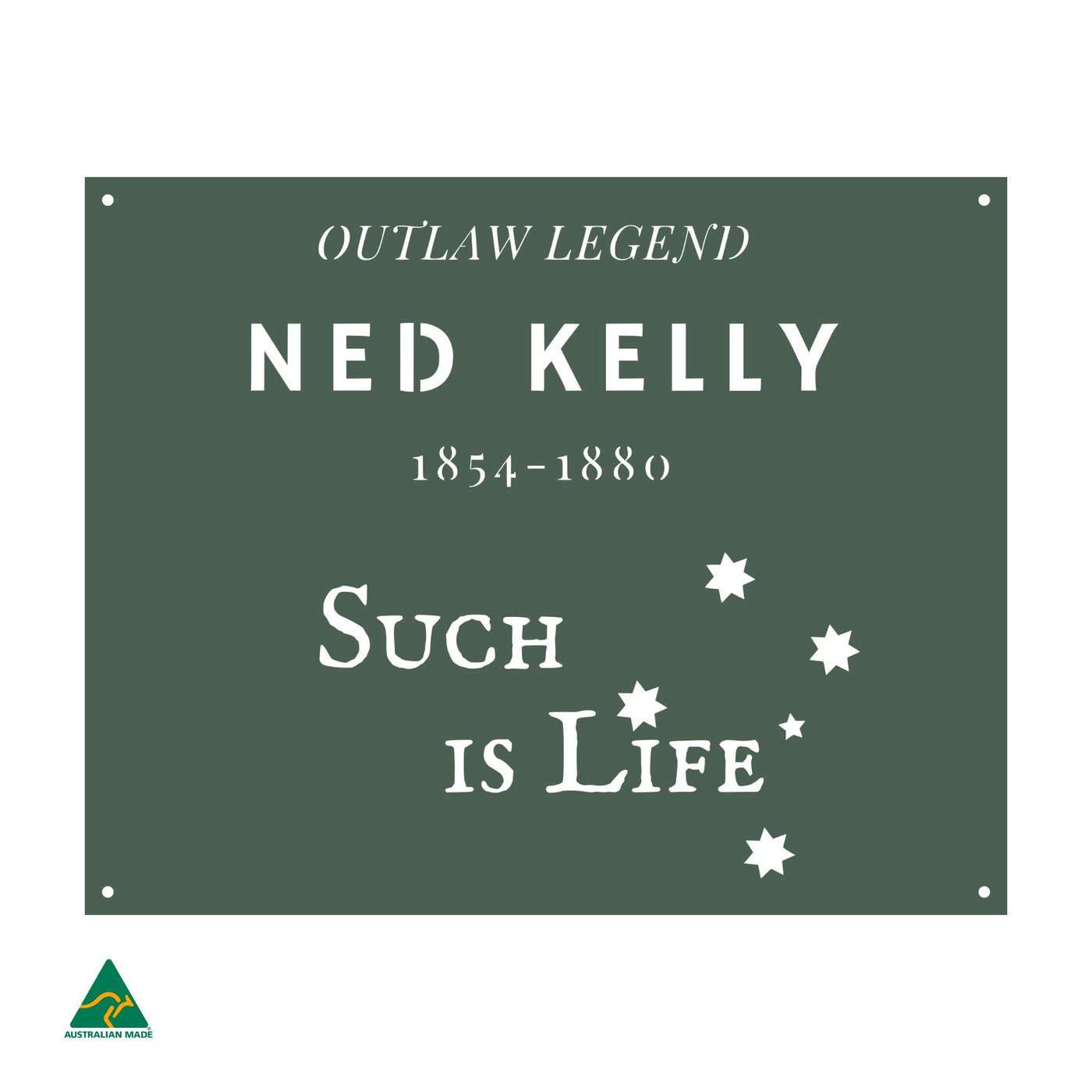 Outlaw Legend Metal Wall Art | Cottage Green Satin