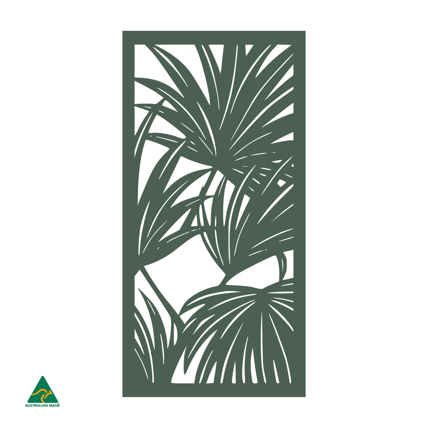 Palm Leaves Privacy Screen | Cottage Green Satin