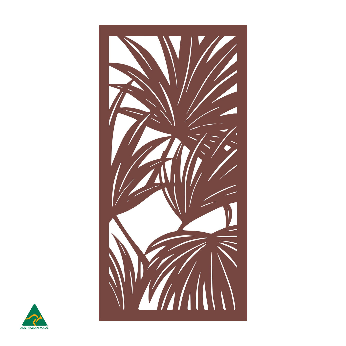 Palm Leaves Privacy Screen | Manor Red Satin