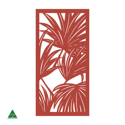 Palm Leaves Privacy Screen | Signal Red Gloss
