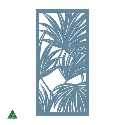 Palm Leaves Privacy Screen | Wedgewood Satin