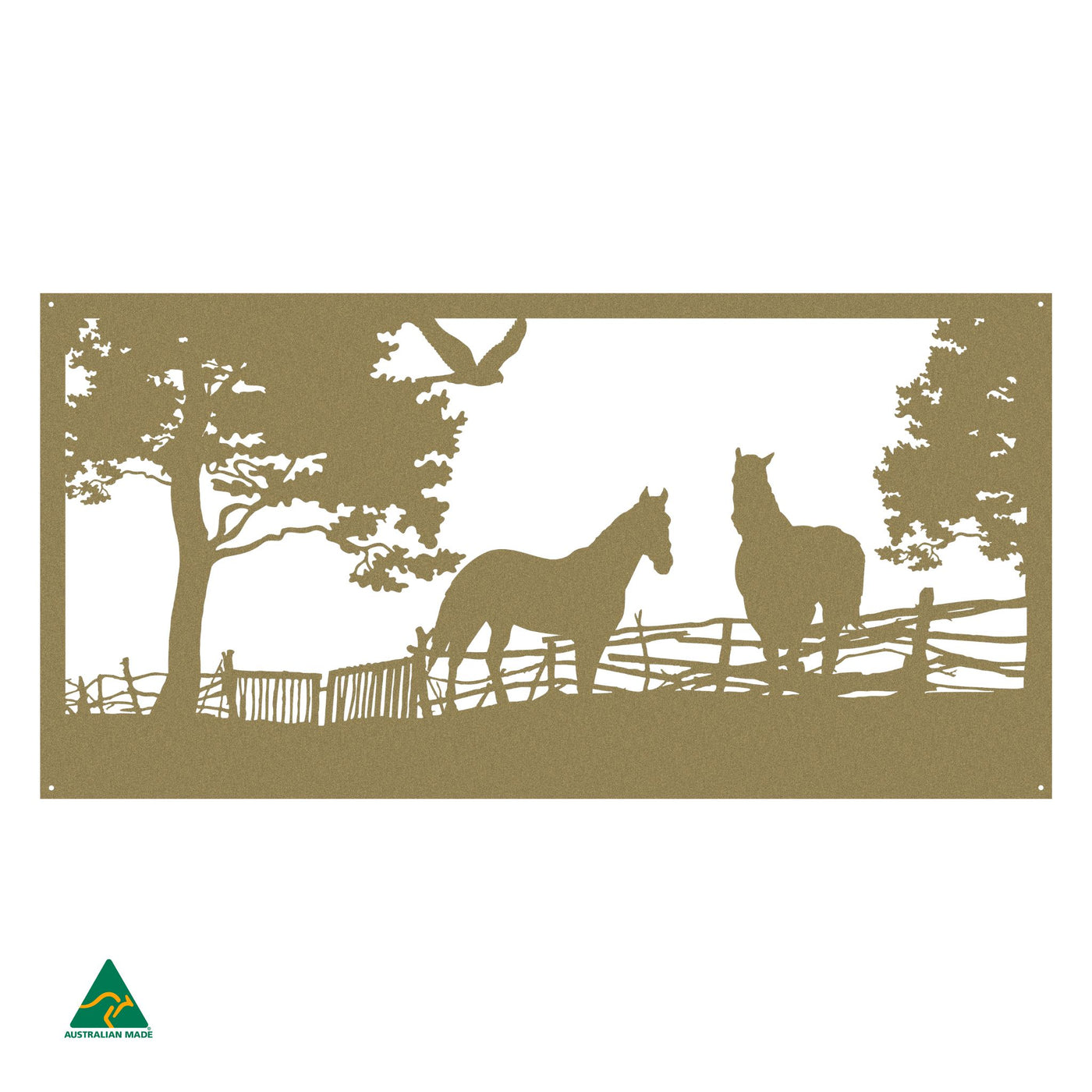 Pasture Pals Metal Wall Art | Bright Gold Pearl