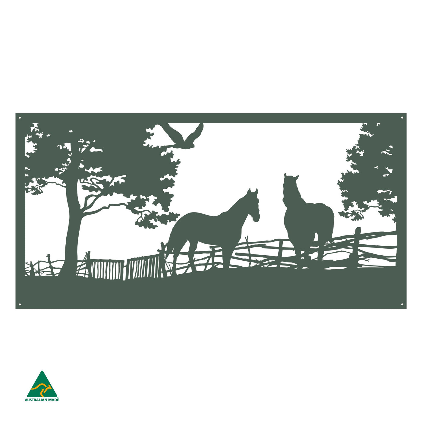 Pasture Pals Metal Wall Art | Cottage Green Satin