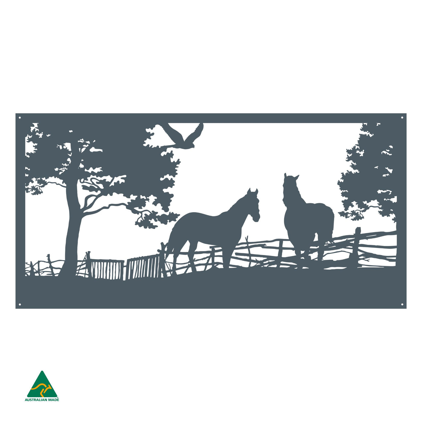 Pasture Pals Metal Wall Art | Deep Ocean Matt