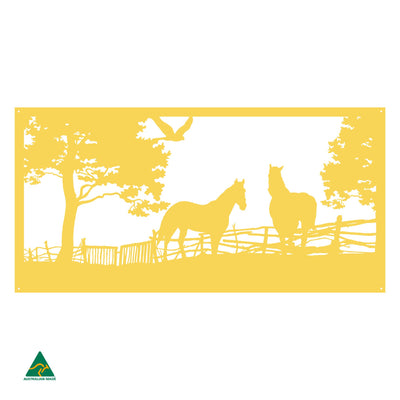 Pasture Pals Metal Wall Art | Lemon Yellow Gloss