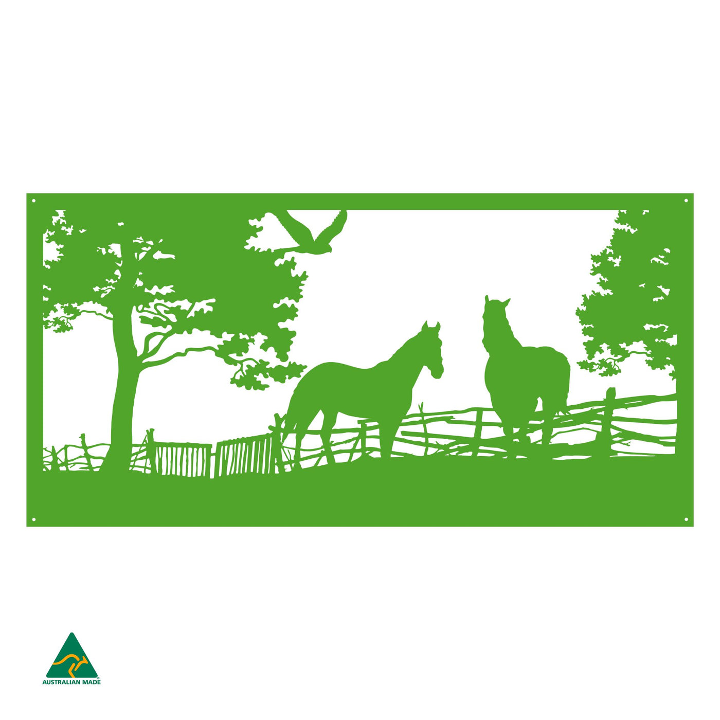 Pasture Pals Metal Wall Art | Lime Green Gloss