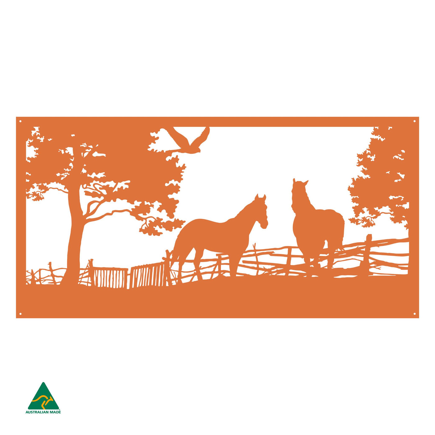 Pasture Pals Metal Wall Art | Orange Gloss