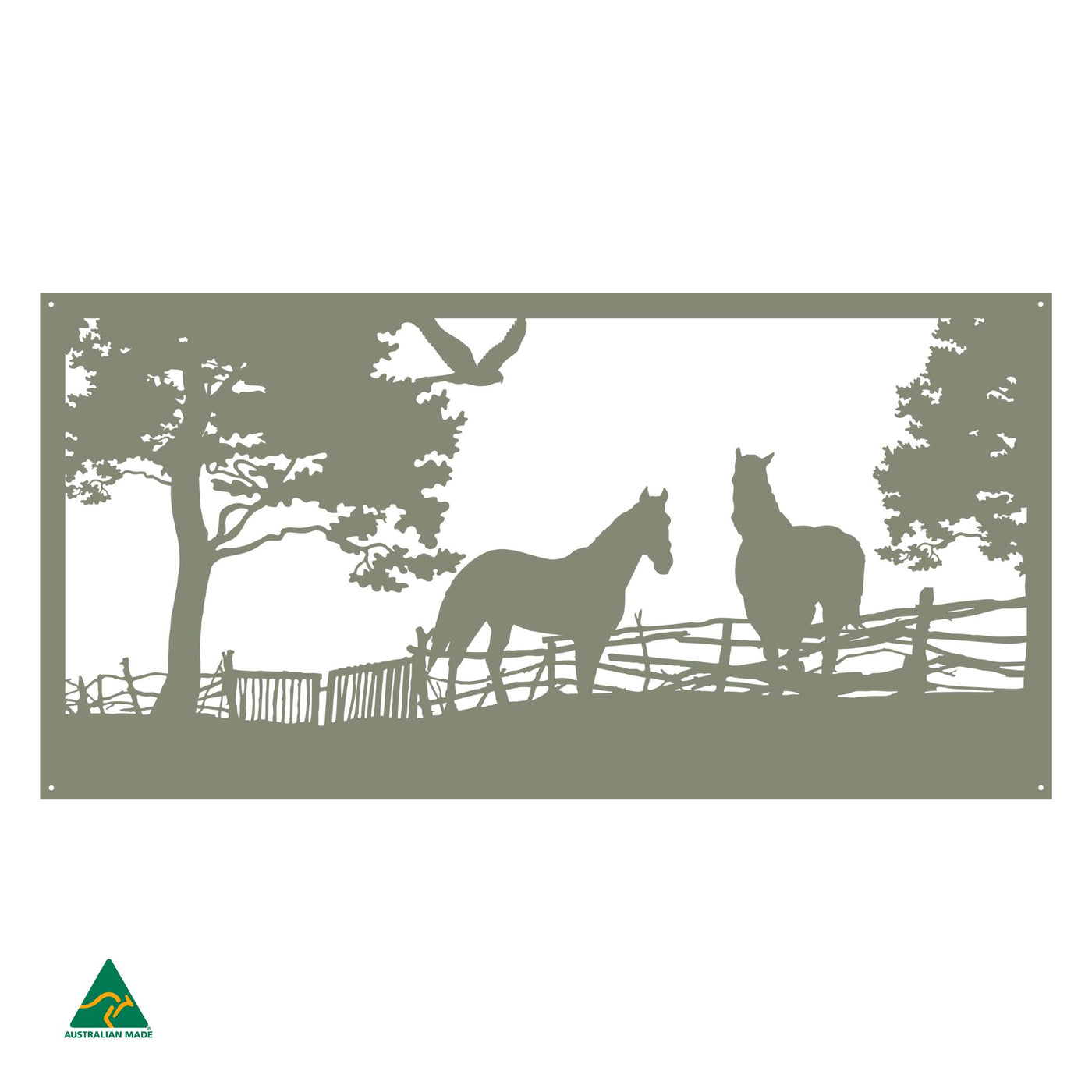 Pasture Pals Metal Wall Art | Pale Eucalypt Matt