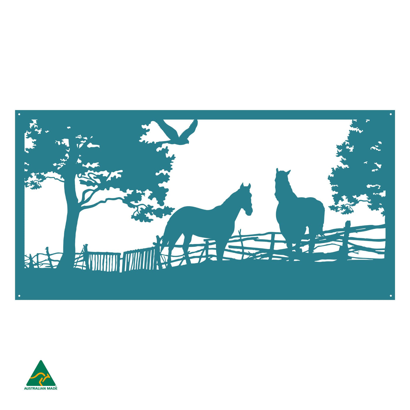 Pasture Pals Metal Wall Art | Turquoise Gloss