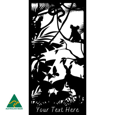 Personalised Australian Wildlife Metal Wall Art | Black Finish