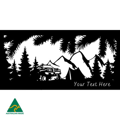 Camping Out Metal Wall Art | Black Finish