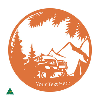 Personalised Camping Out Metal Wall Art | Orange X15 Gloss