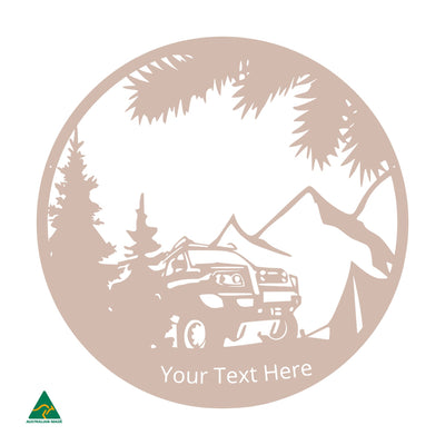 Personalised Camping Out Metal Wall Art | Pink Sand Matt