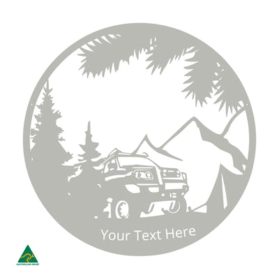 Personalised Camping Out Metal Wall Art | Shale Grey Matt