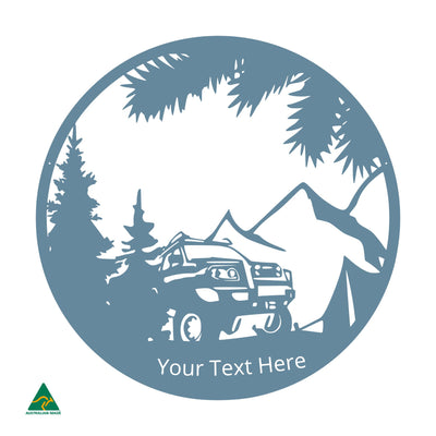 Personalised Camping Out Metal Wall Art | Wedgewood Satin