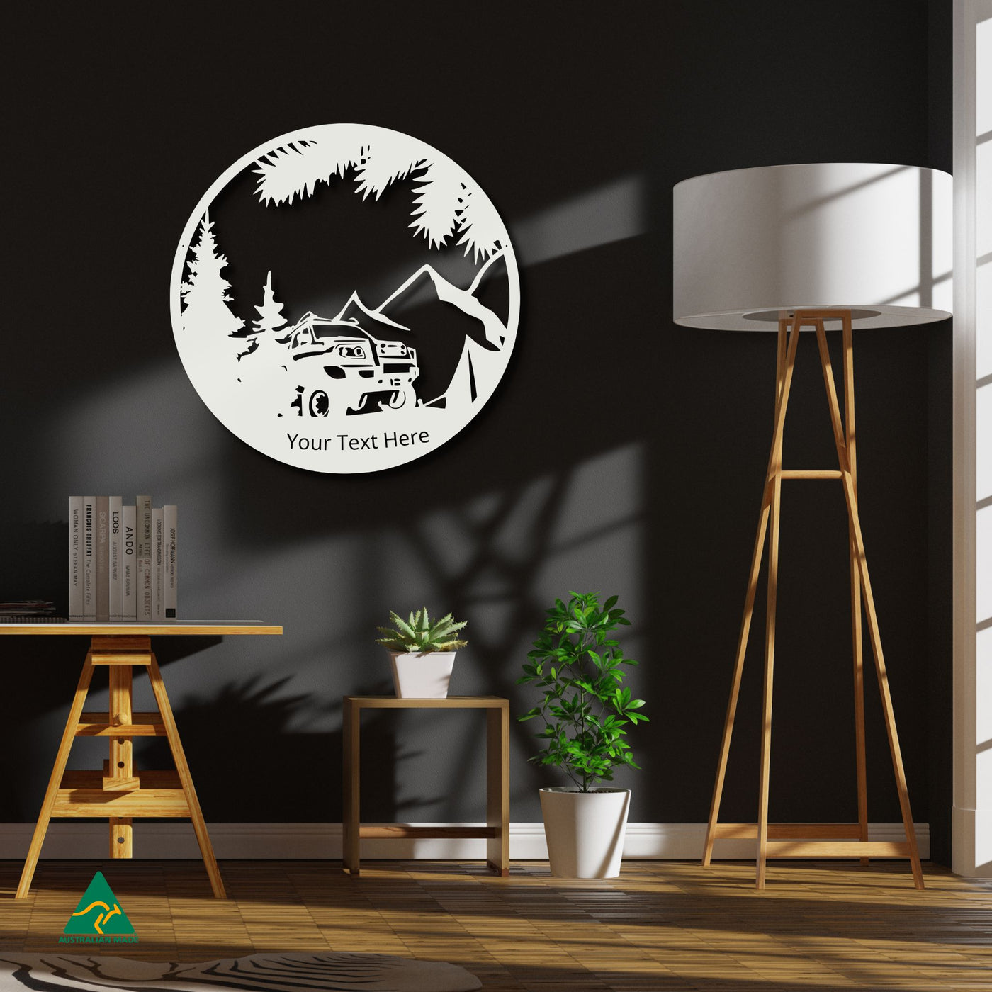 Personalised Camping Out Metal Wall Art Staged Image | White Matt