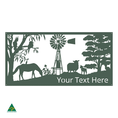 Personalised Country Living Metal Wall Art | Cottage Green Satin
