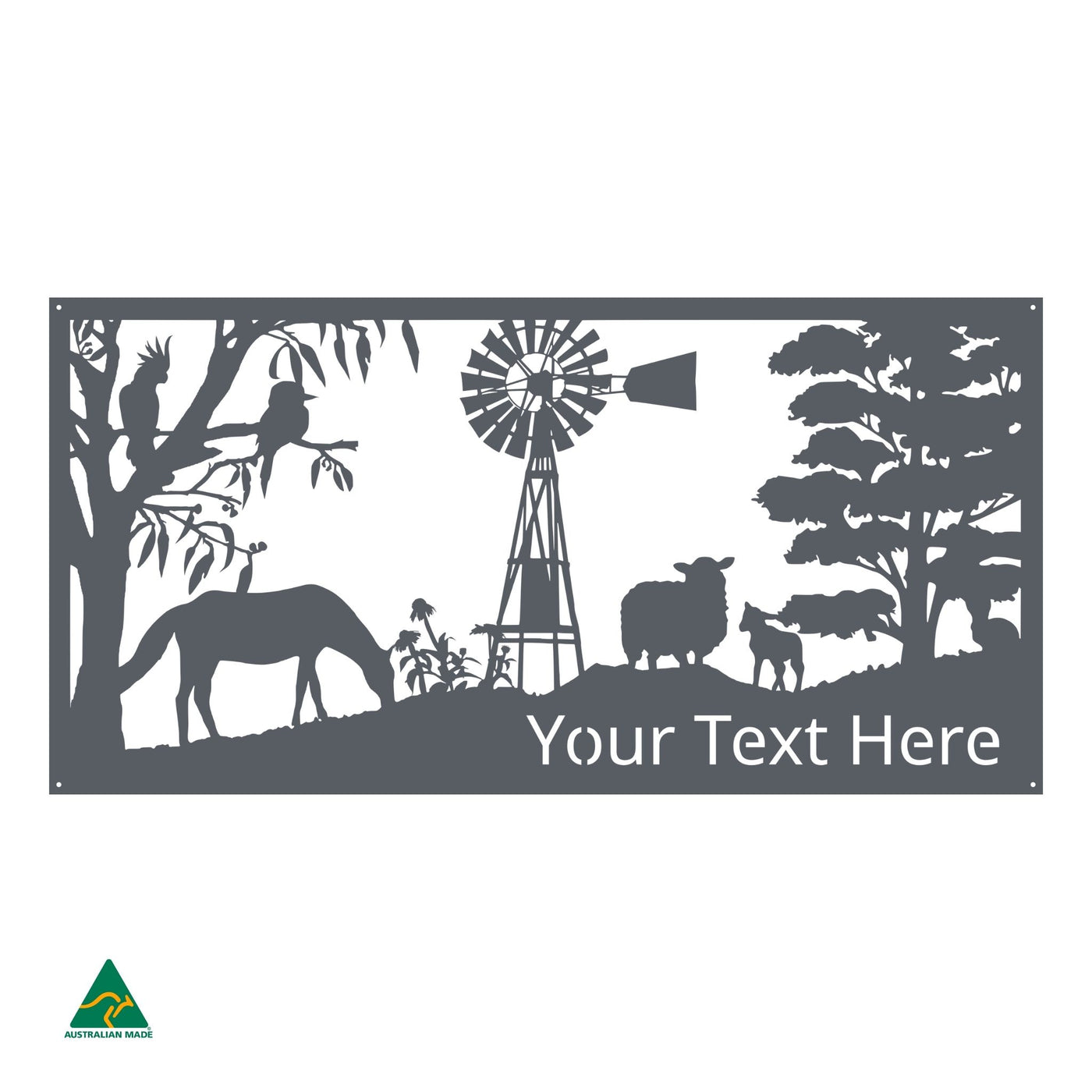 Personalised Country Living Metal Wall Art | Ironstone Matt