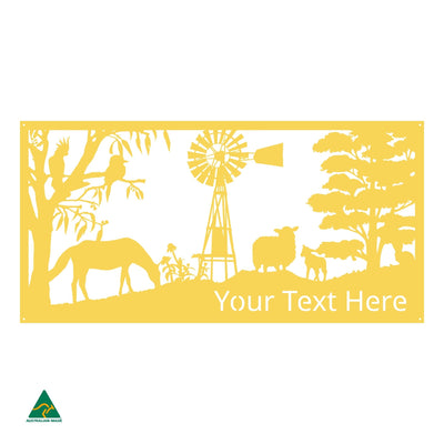 Personalised Country Living Metal Wall Art | Lemon Yellow Gloss