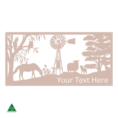 Personalised Country Living Metal Wall Art | Pink Sand Matt