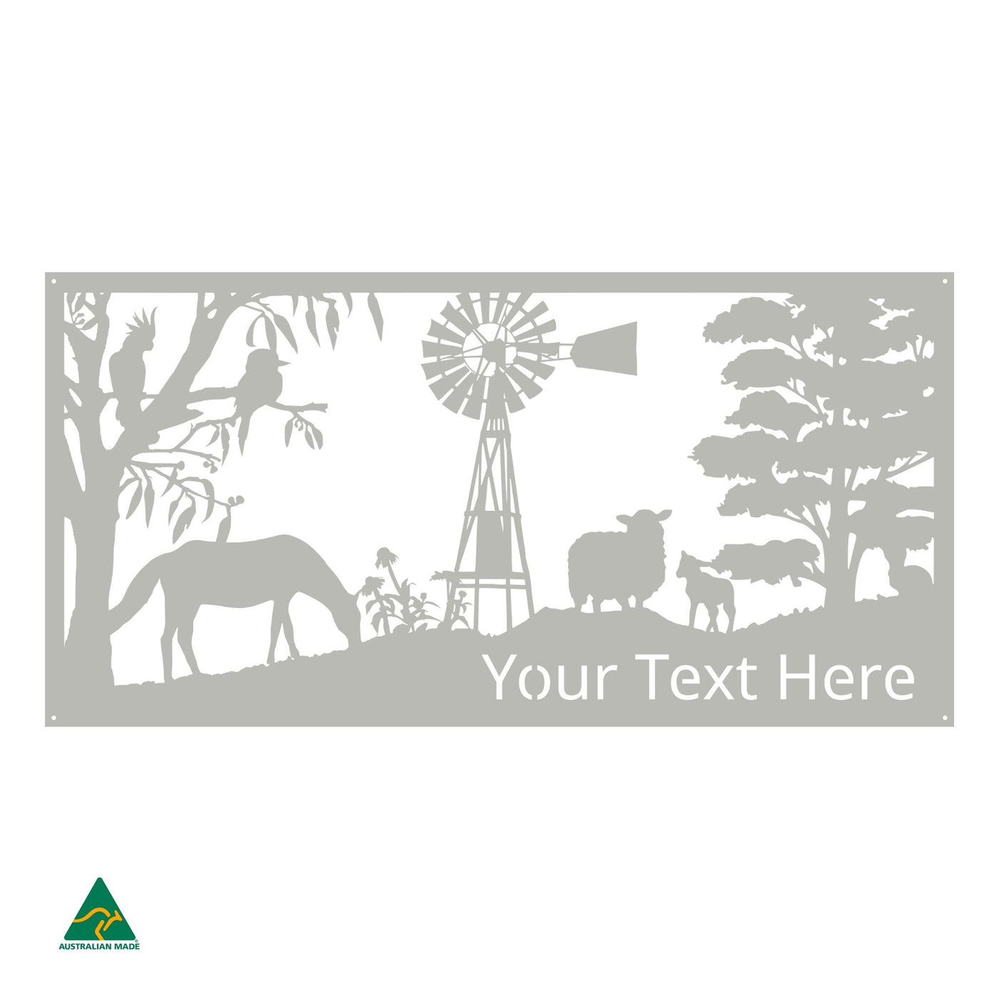 Personalised Country Living Metal Wall Art | Shale Grey Matt