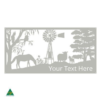Personalised Country Living Metal Wall Art | Shale Grey Matt