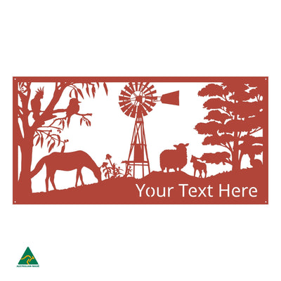 Personalised Country Living Metal Wall Art | Signal Red Gloss