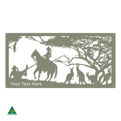 Personalised Cowgirl Metal Wall Art | Pale Eucalypt Matt