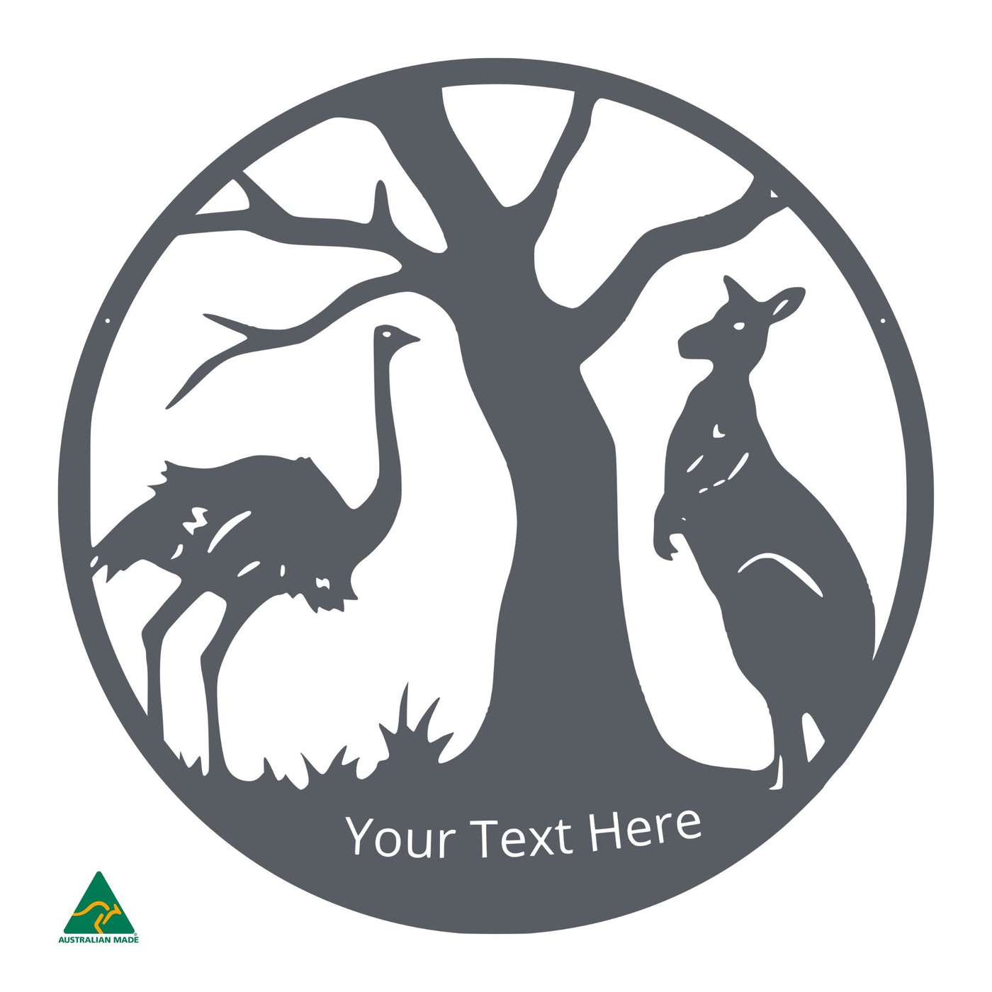Personalised Forward Australia Round Metal Wall Art | Ironstone Matt