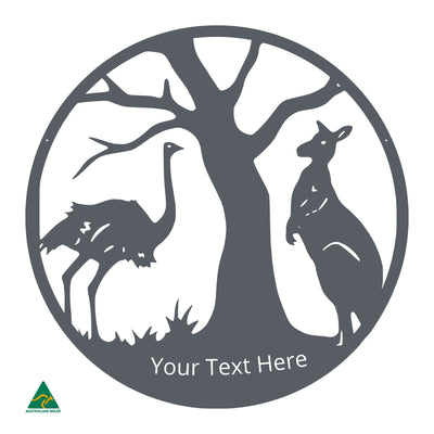 Personalised Forward Australia Round Metal Wall Art | Ironstone Matt